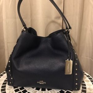 Navy Blue Coach Studded handbag